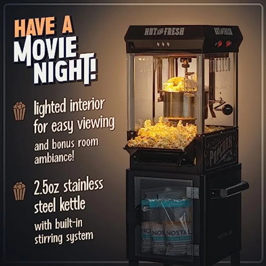 Popcorn Maker Machine Professional Cart 2.5 Oz Kettle