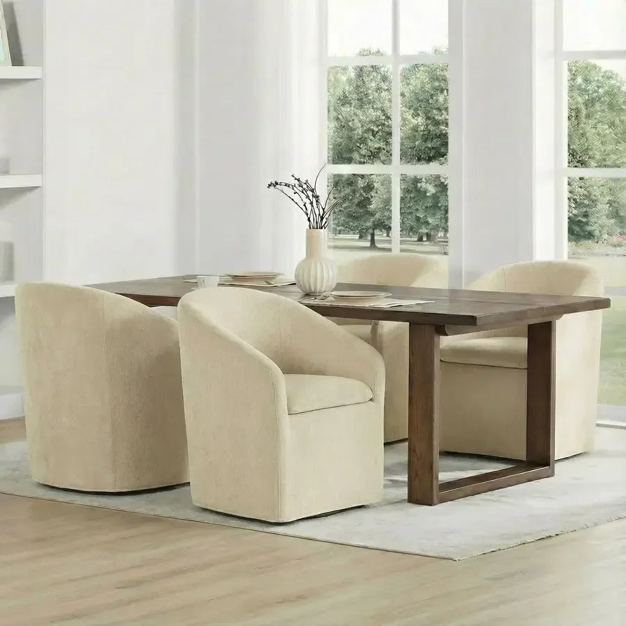4 Modern Barrel chairs w/casters