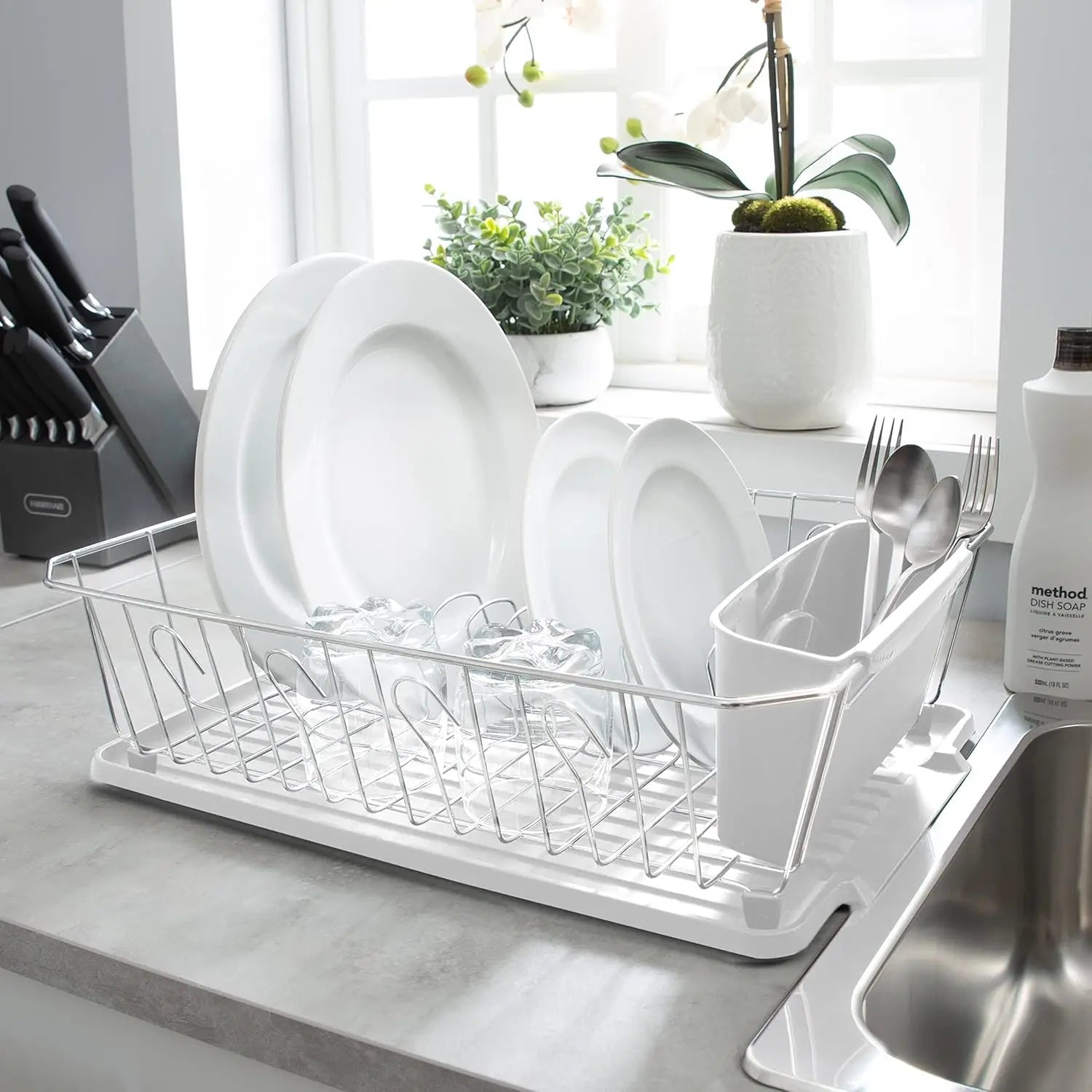 3 Piece Dish Rack with Drainboard,