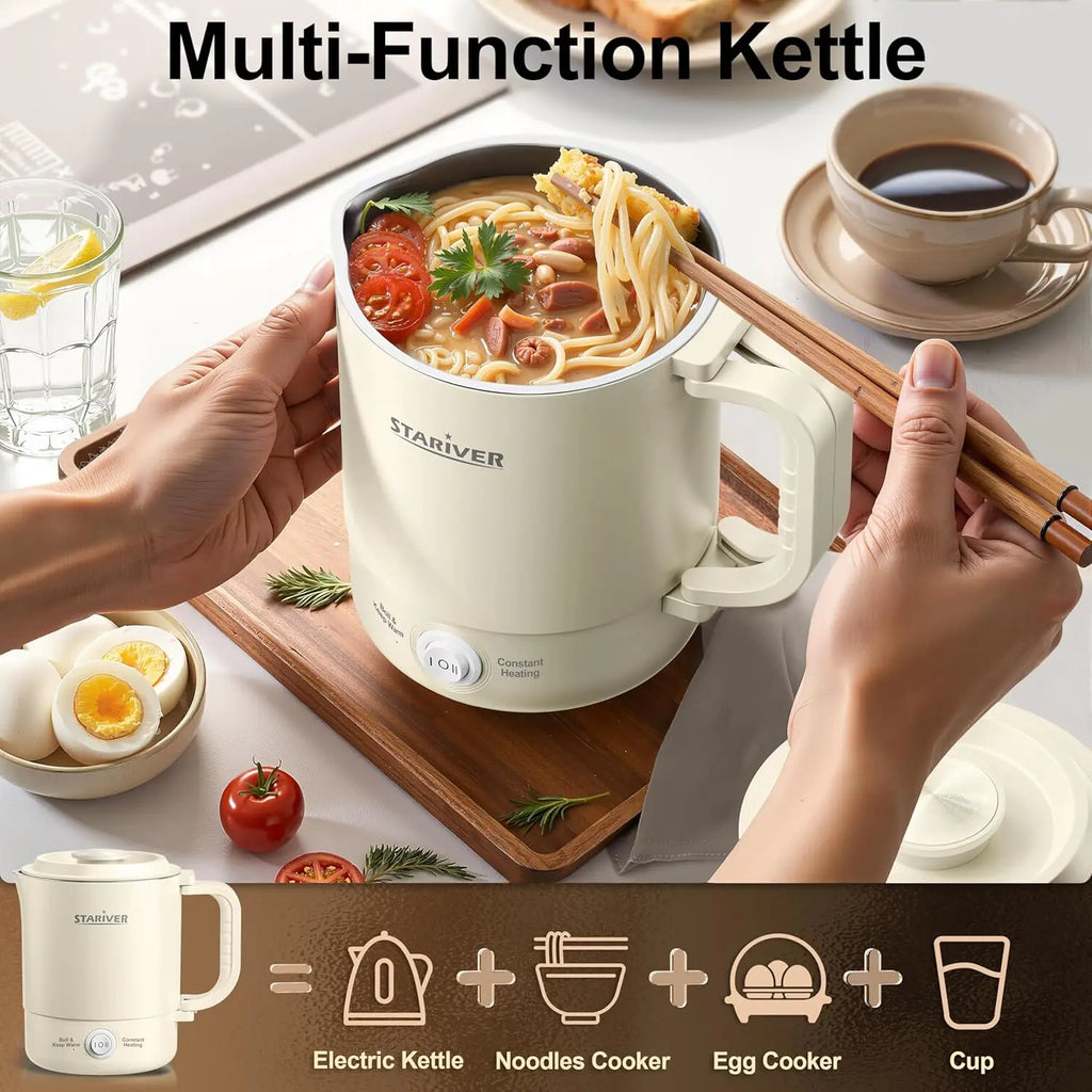 Portable Travel Kettle, 600ML Foldable Handle