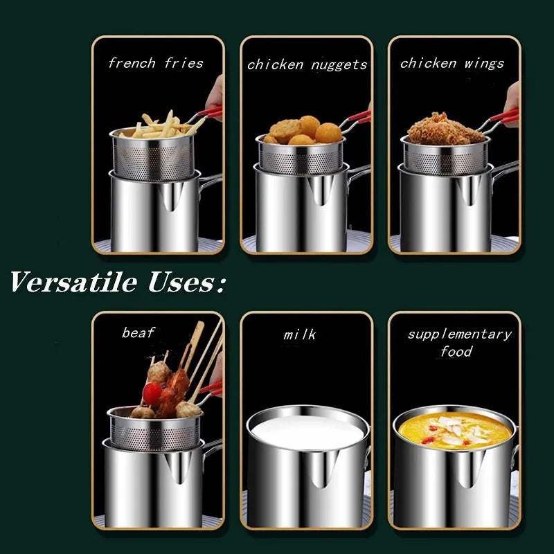 Deep Frying Pot W/Strainer Stainless