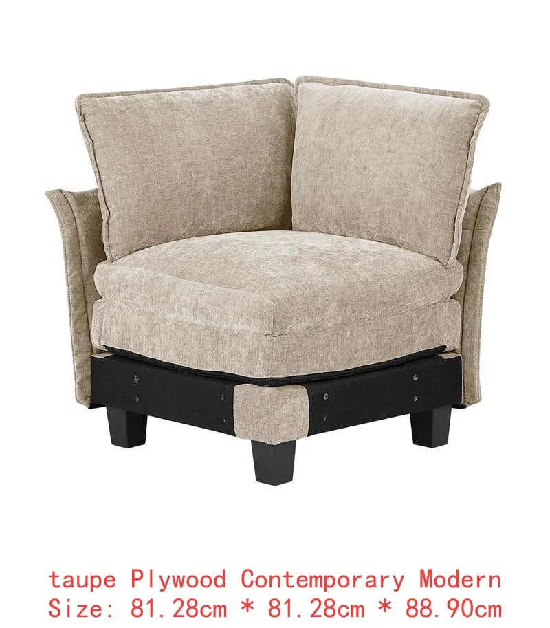 Plush Cenille Modular Sectional Sofa Set