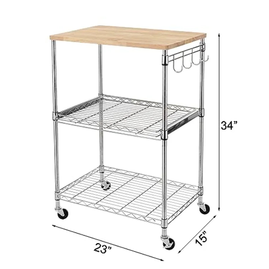 3-Tier Rolling/Microwave/Drawer Slider Coffee Cart