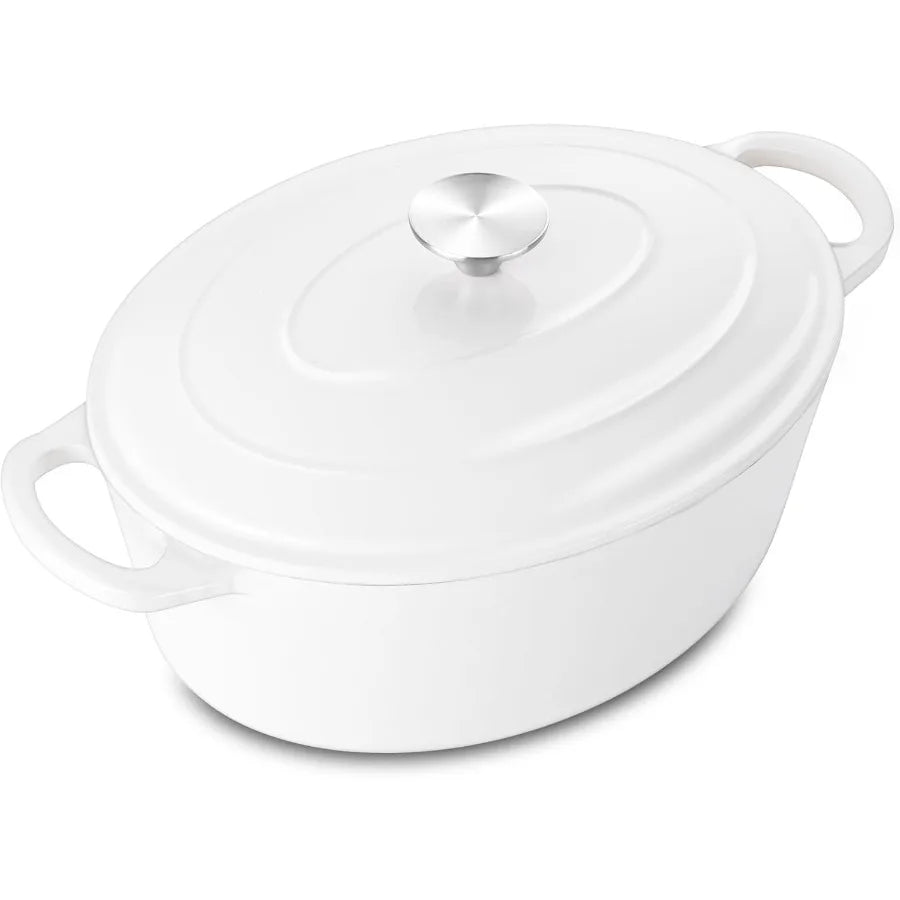 5QT Oval Enameled Cast Iron Dutch Oven
