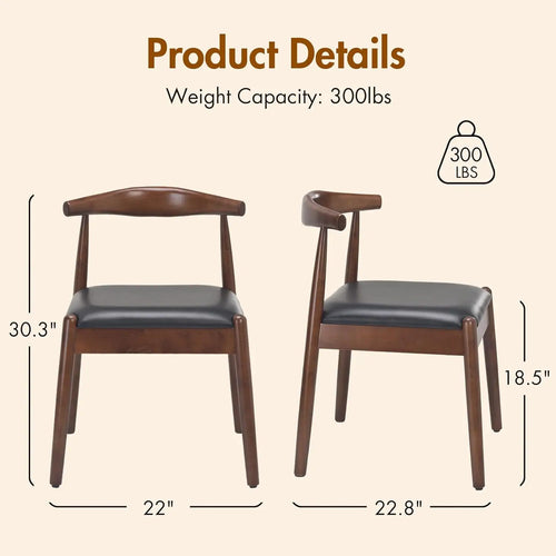 2 Mid-Century Modern w/Solid Wood Legs