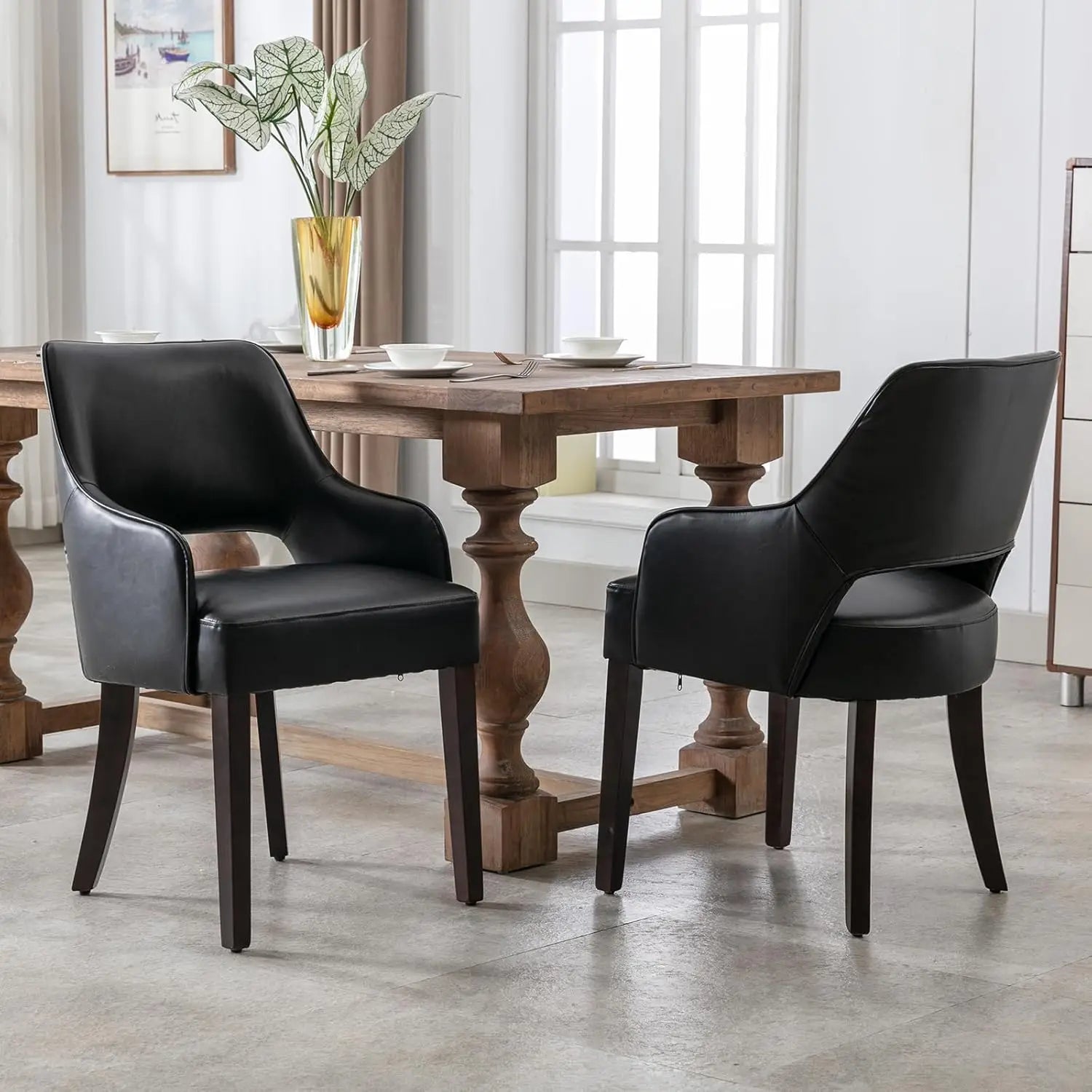 2 Linen Upholstered, Wood legs