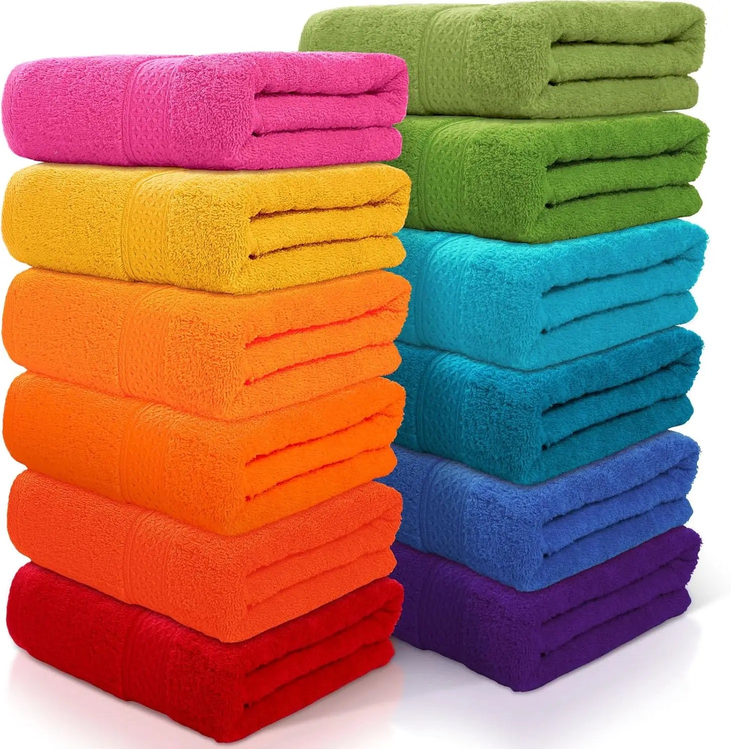 12-Pack Cotton Bath Towels 28x55"
