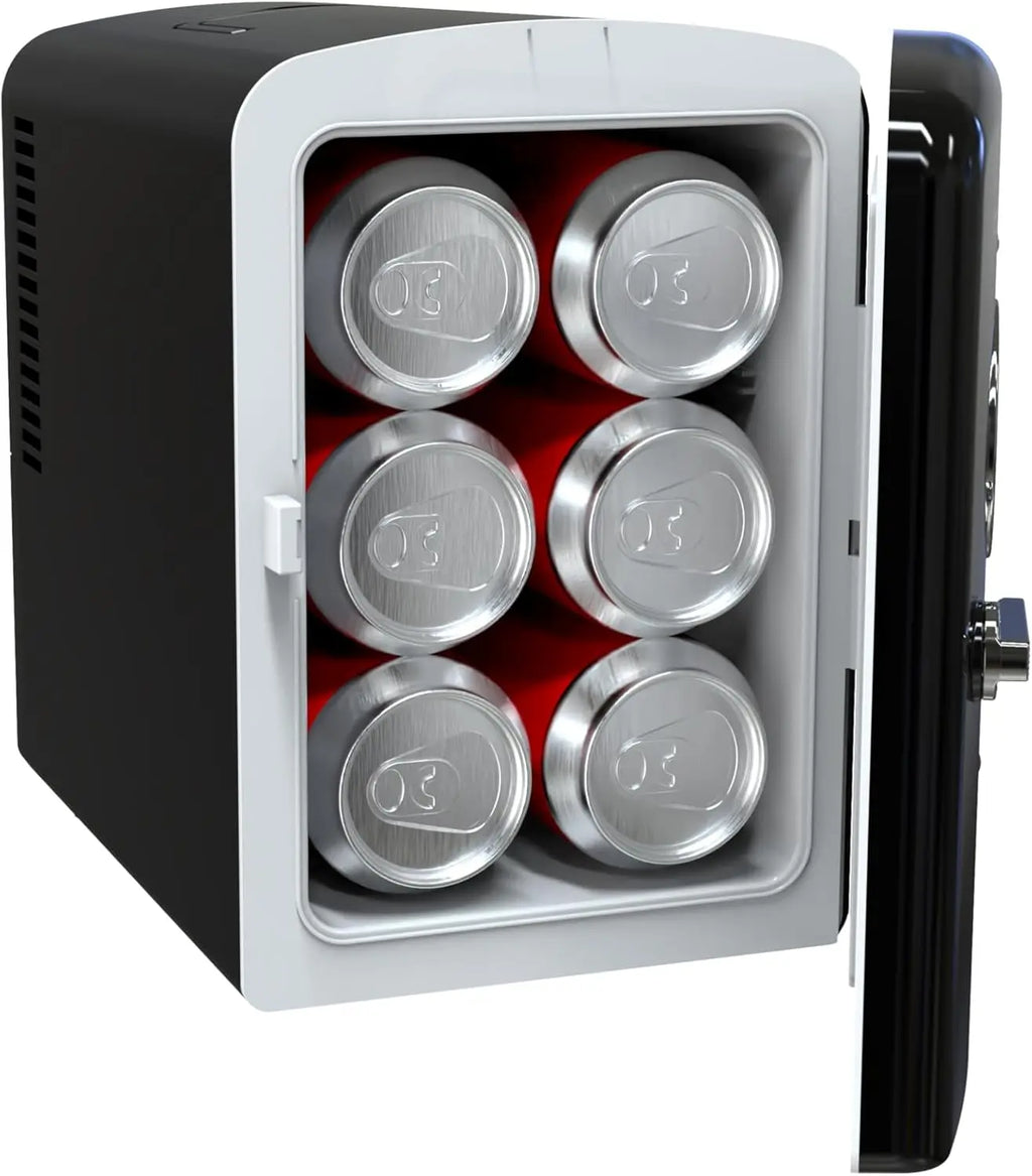 Retro 9-Can Mini Personal Fridge Portable