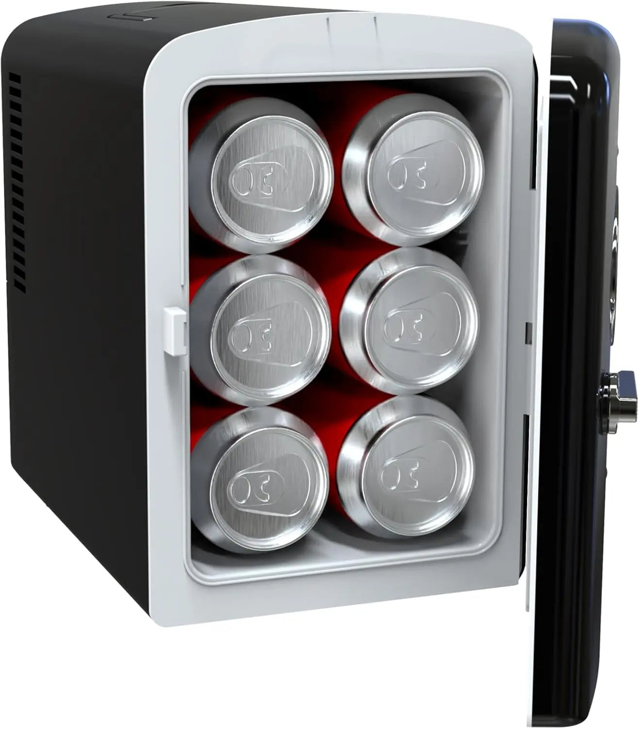 Retro 9-Can Mini Personal Fridge Portable
