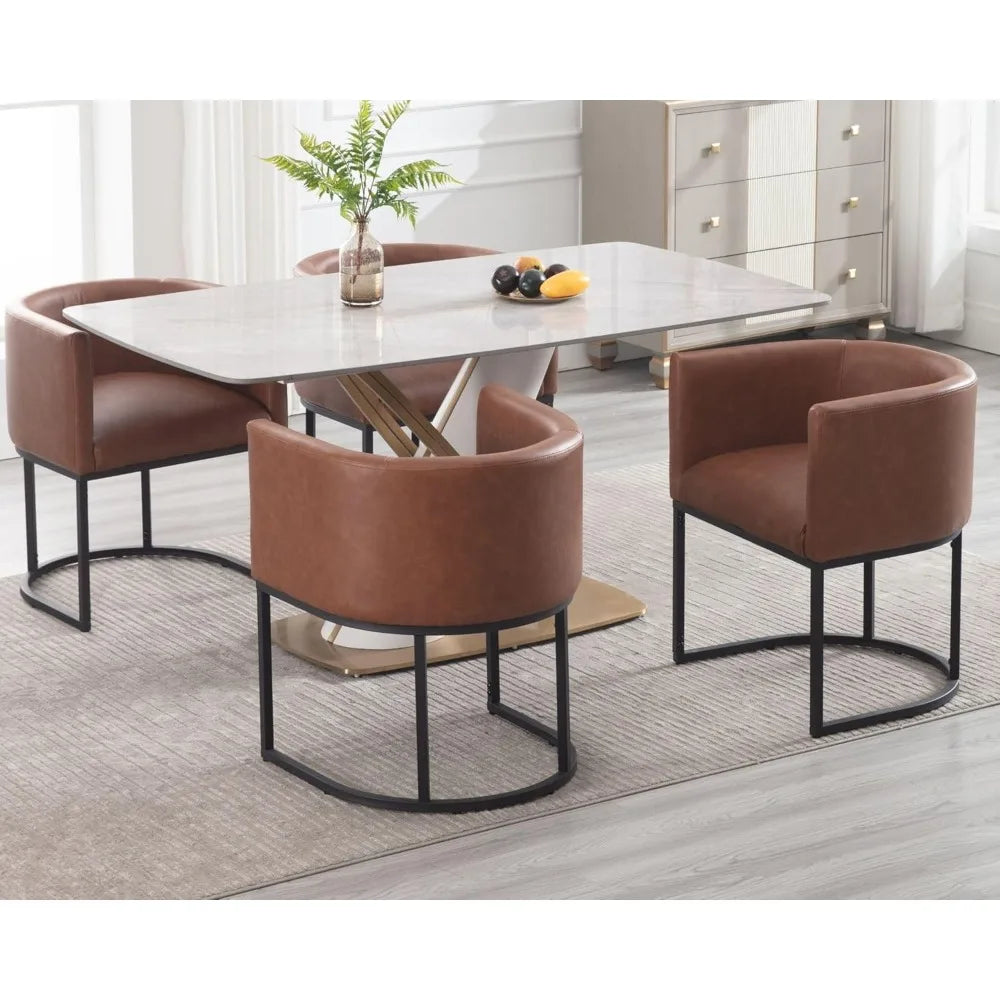 3 Faux Leather Barrel Back padded