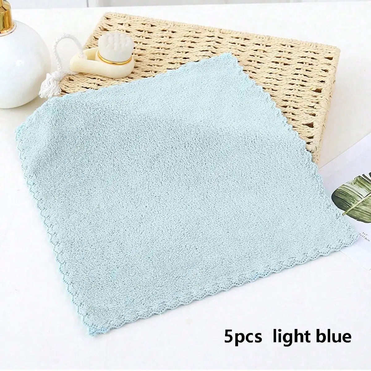 5pcs Fleece Washcloths Set, Soft & Absorbent