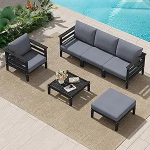 HDPE Patio Set, 6 Pieces