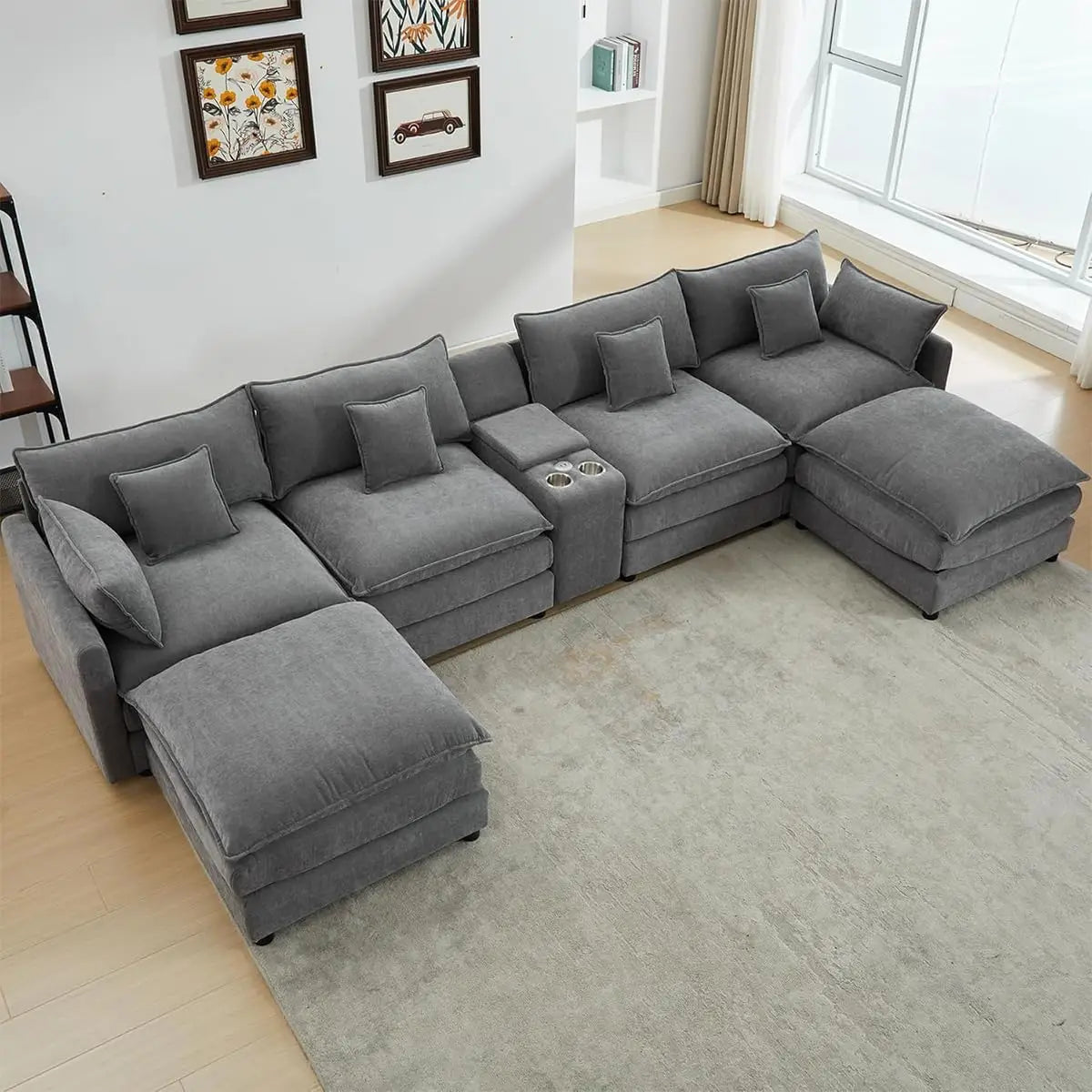 145" Oversized Modular Sectional U-Shaped