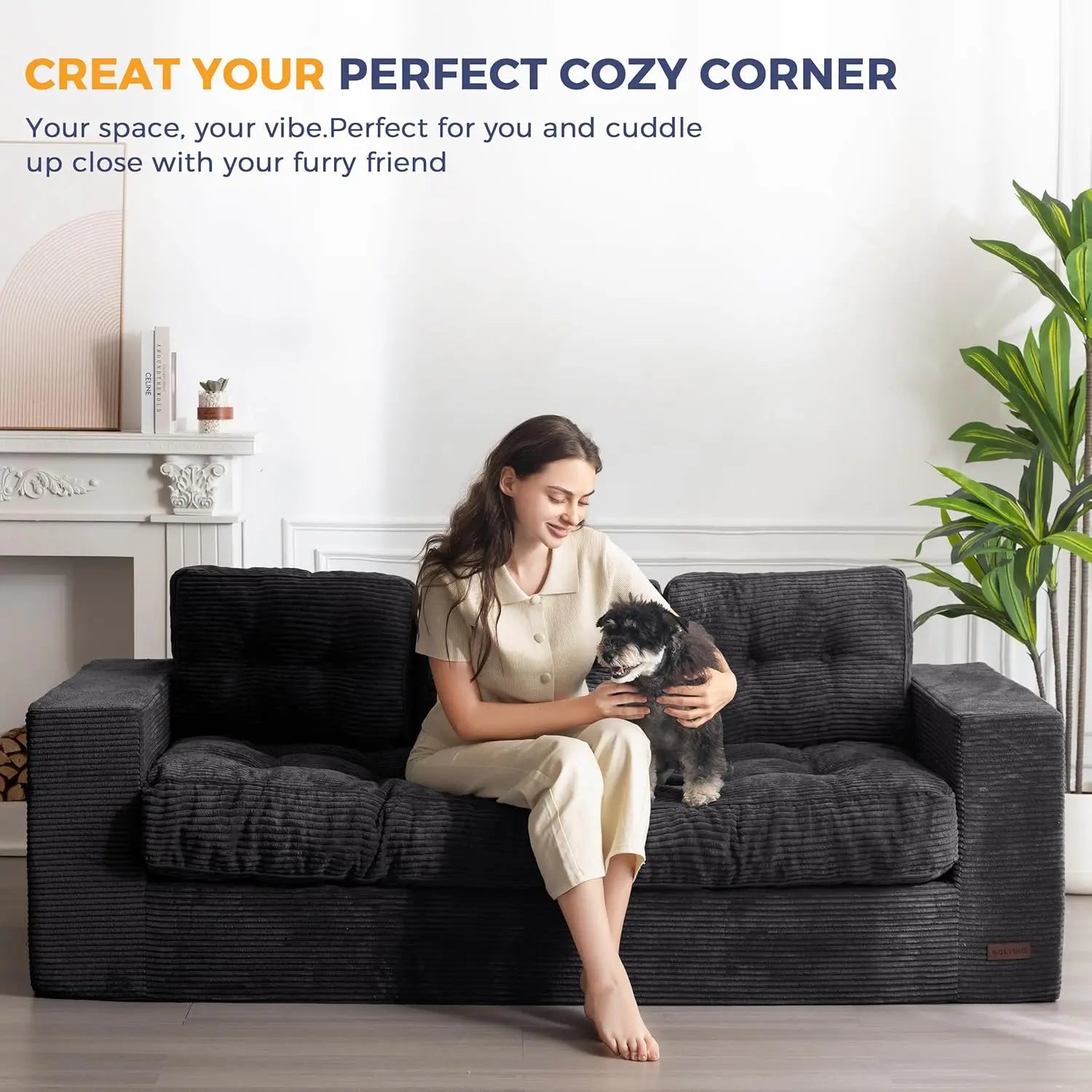 3-Seater Couch Boneless Tuffed