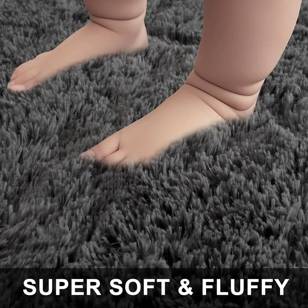 6X9 Washable Grey Plush