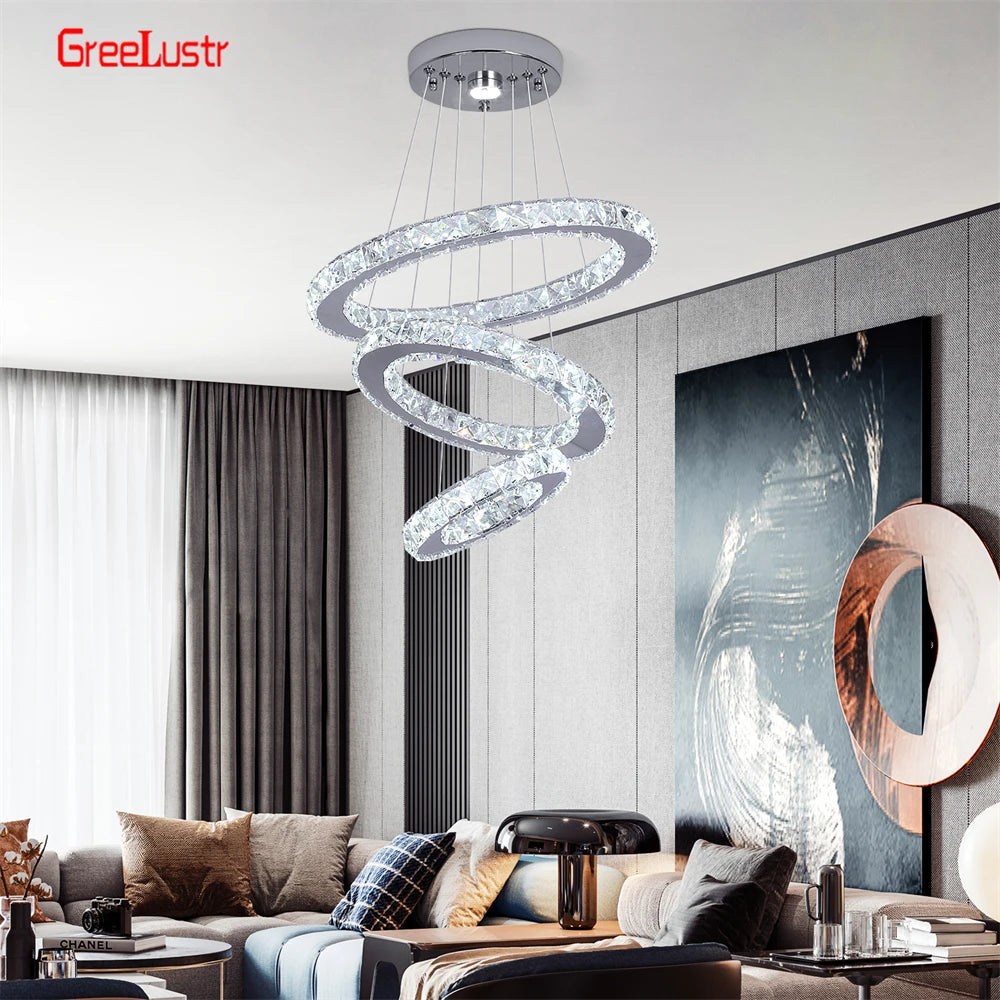 Crystal Chrome LED Chandelier