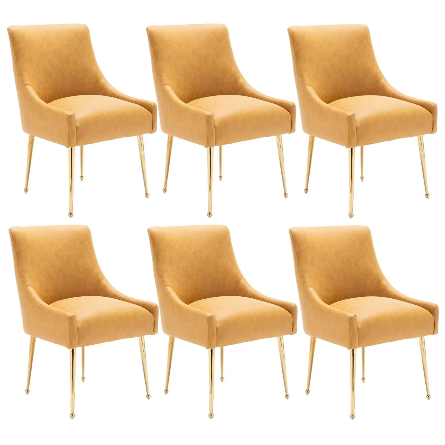 6 Modern Velvet w/Gold Legs