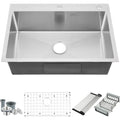 28 Inch Drop Single Bowl Stainless Topmount
