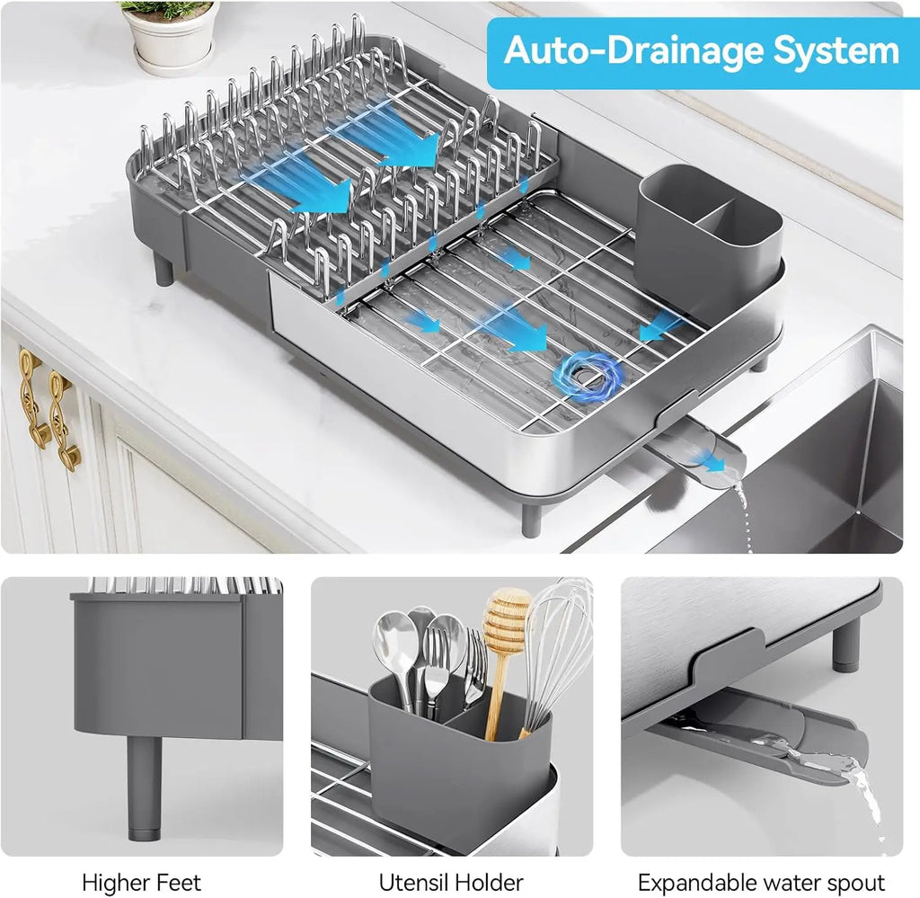 304 Stainless Steel Dish Rack, Expandable