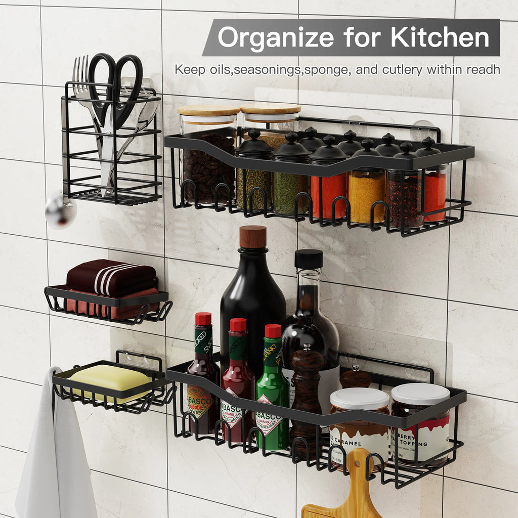 6pcs Stainless Steel Bathroom/Kitchen Shelves