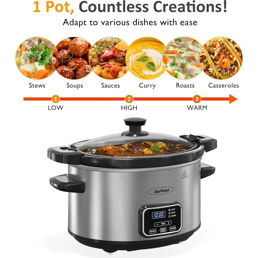 4qt Programmable Slow Cooker with Locking Lid