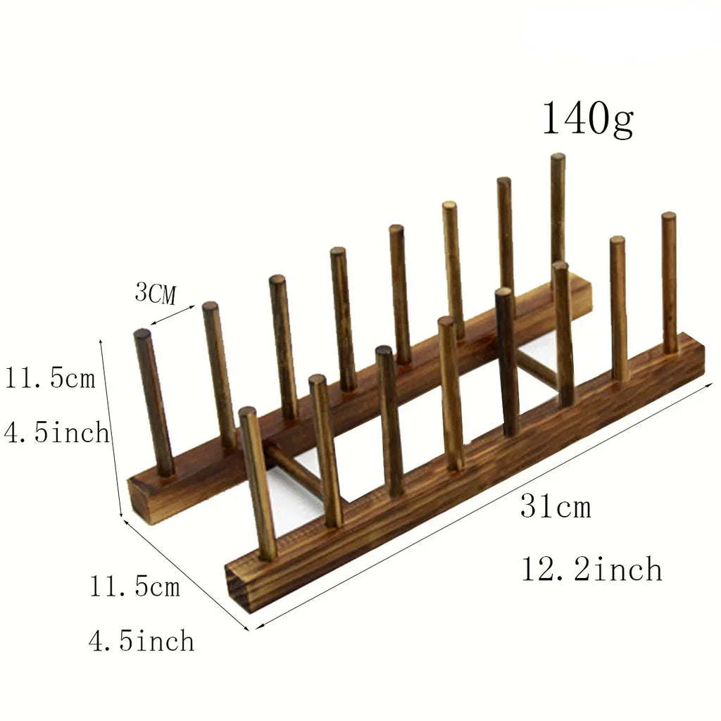Wooden Dish Drainer Rack Plate Stand
