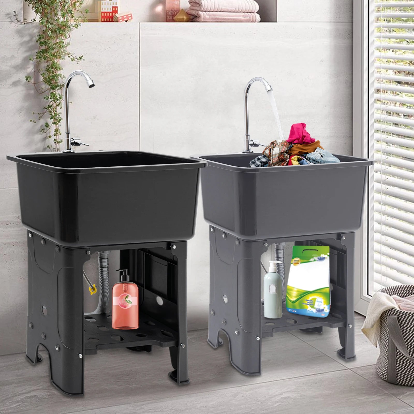 Utility Large Capacity w/360 faucet Freestanding