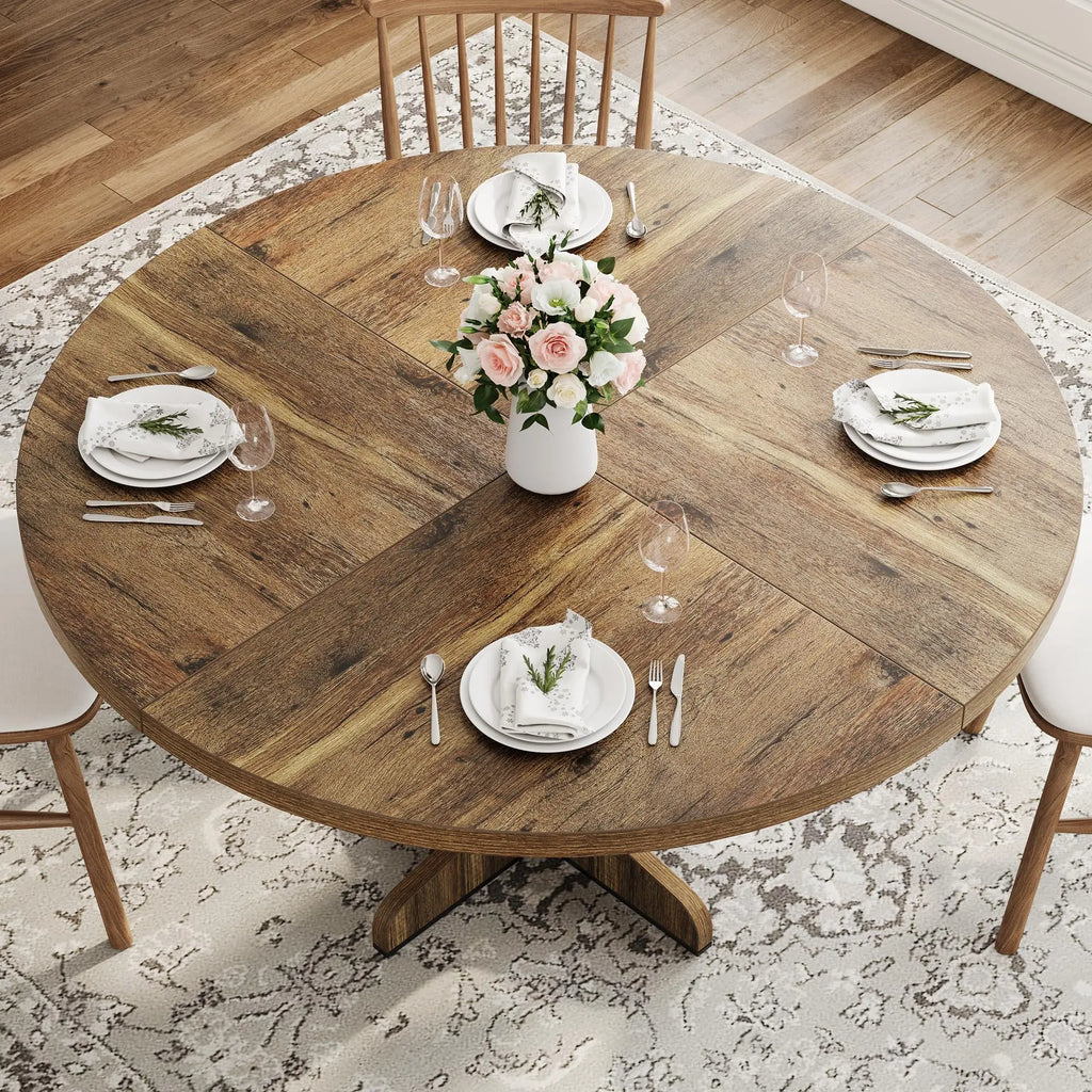 47" Round For 4 Wooden Pedestal
