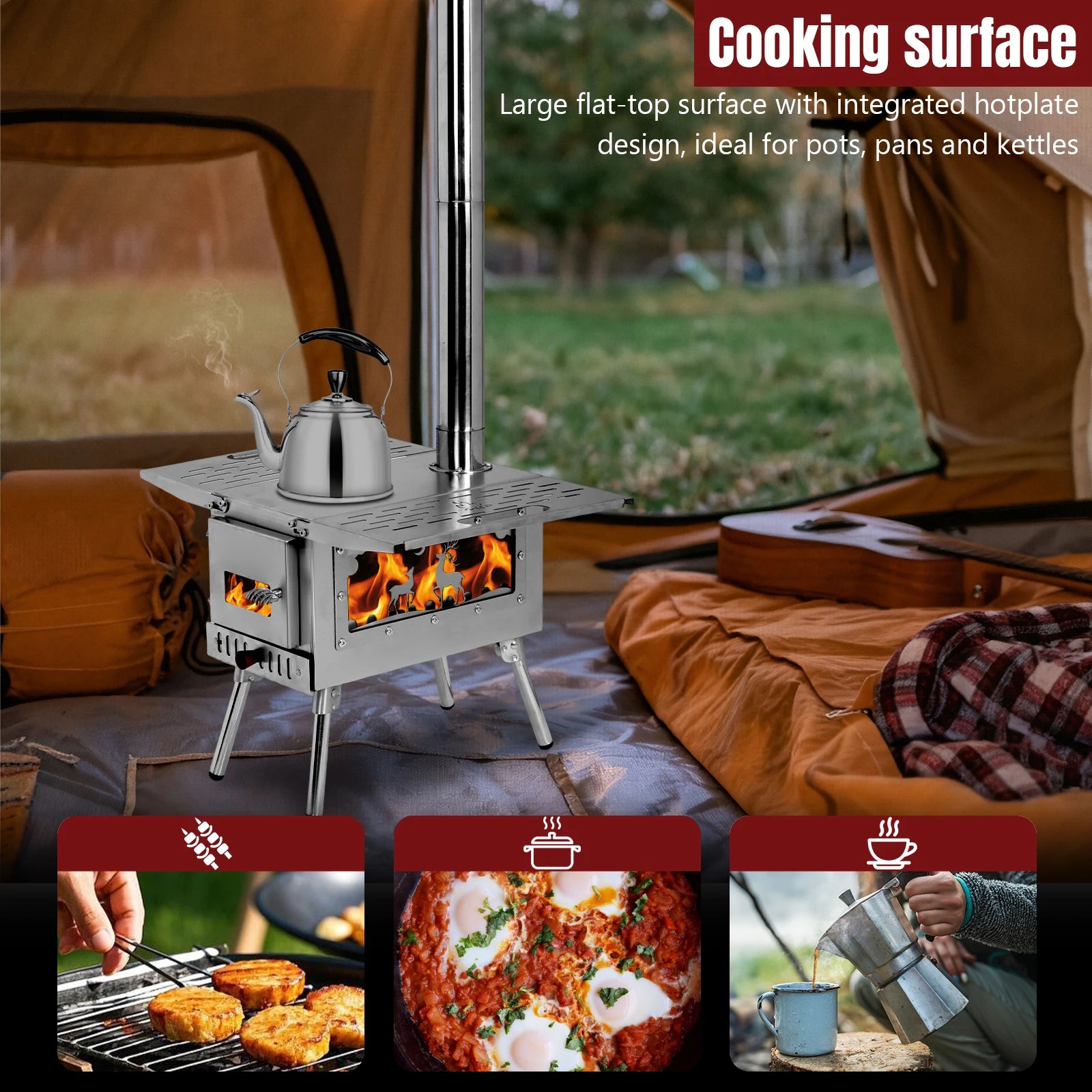 Foldable Wood/Pellet Burning Stove Chimney