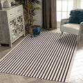 5x8 Washable Black/White Striped