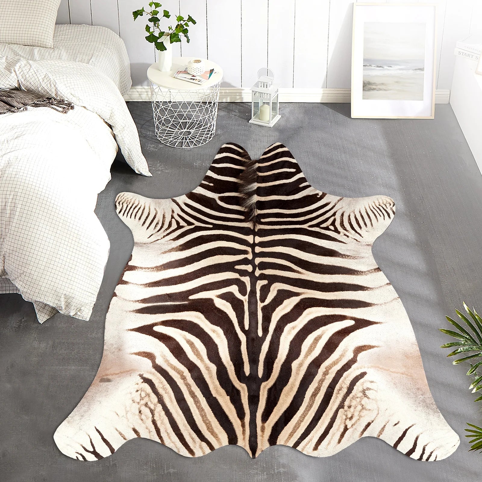 5x6 Zebra Print Faux Skin Cowhide