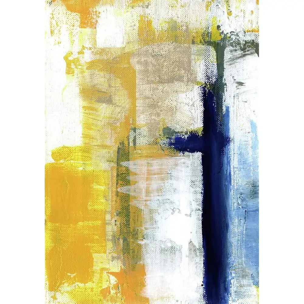 5x7 Contemporary Abstract Blue/Yellow