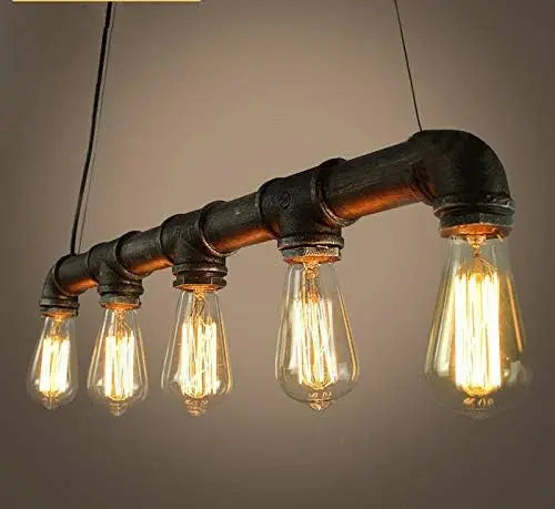 5-Light Industrial Vintage Pipe Lamp