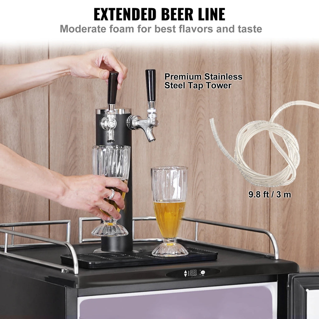 163L Electric Draft Beer Kegerator Cooling Dispenser