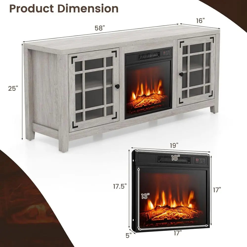 Electric Fireplace 18 Center, Remote/Thermostat