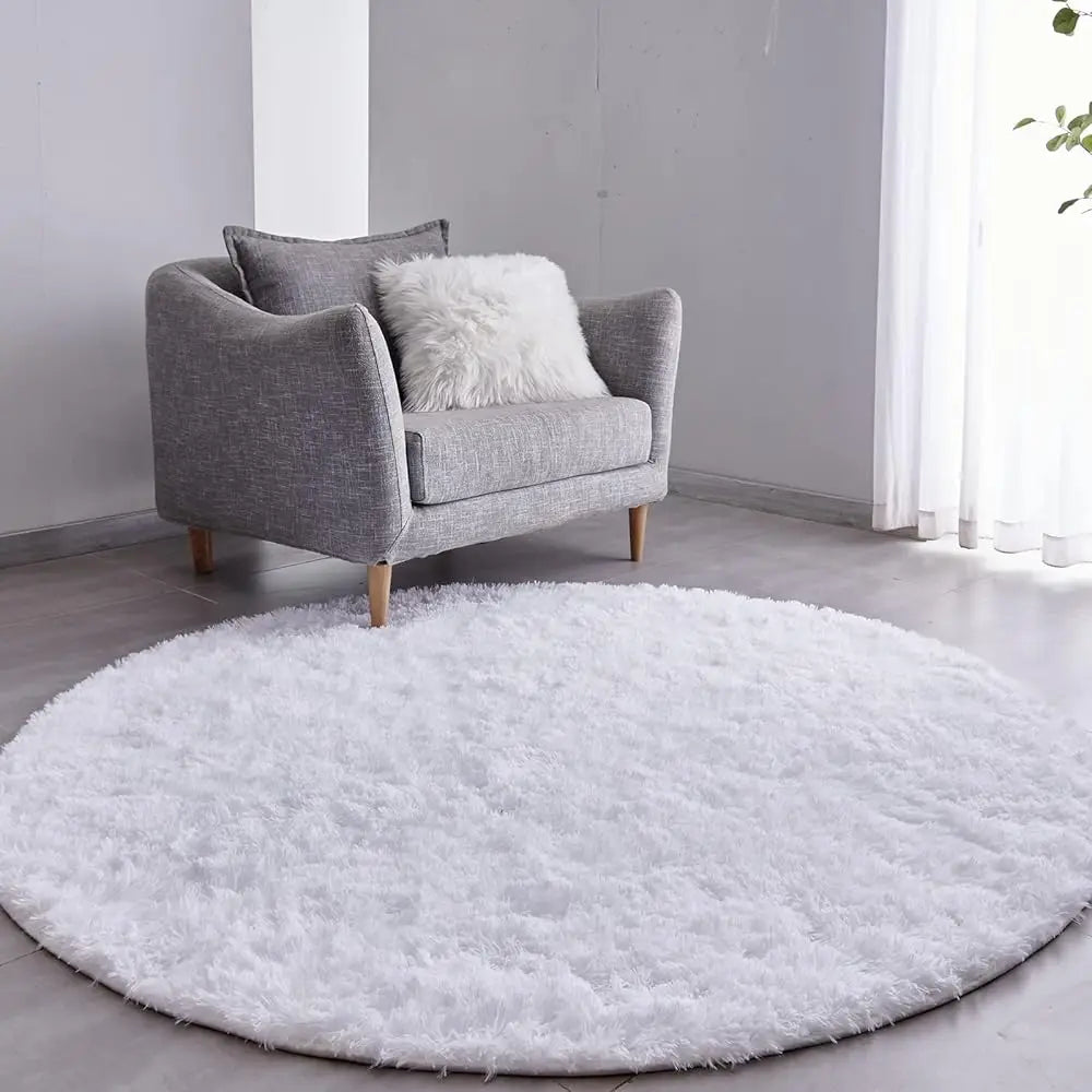 7' Circle Plush White Soft