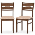 2 Rubber Wood Frame, Padded Seat