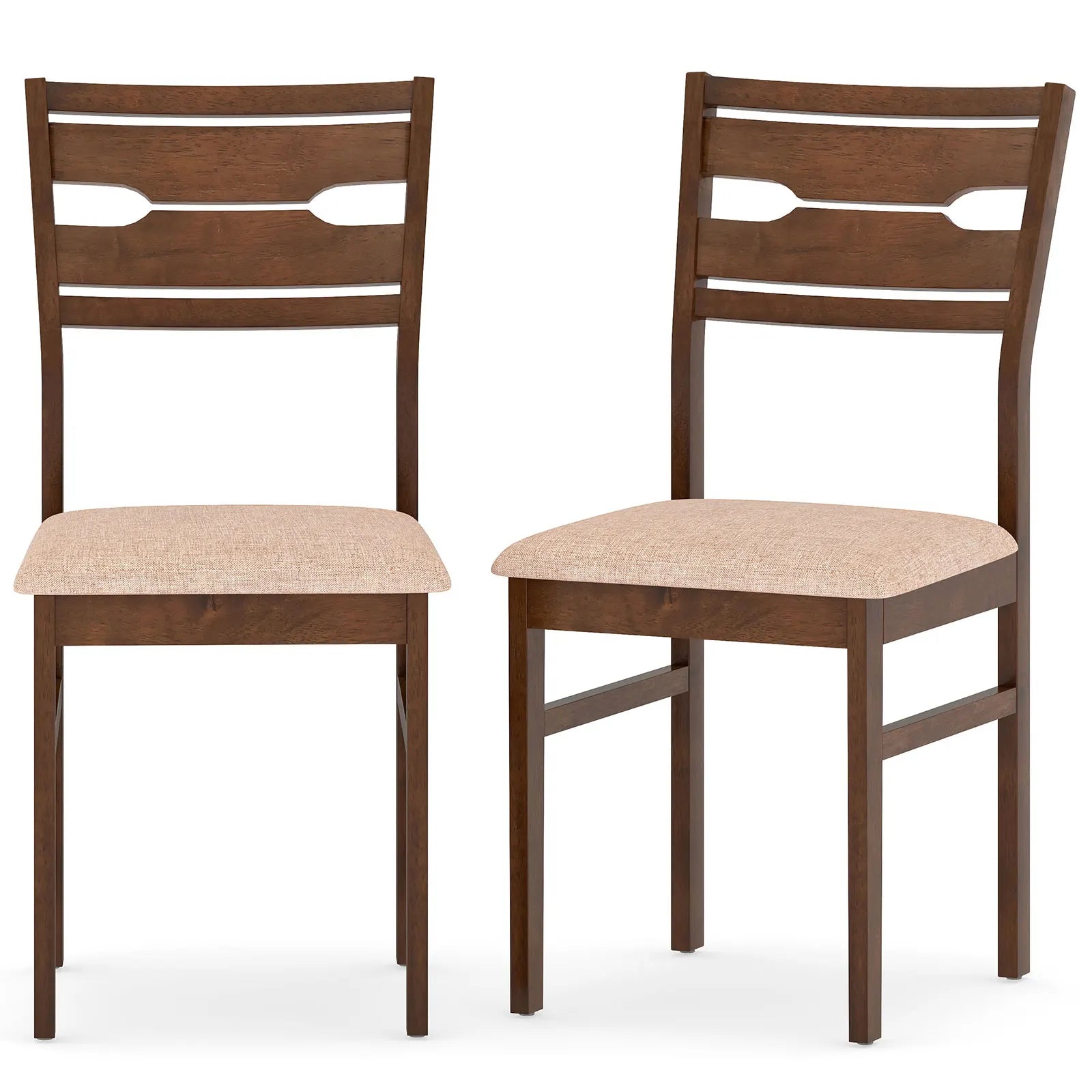 2 Rubber Wood Frame, Padded Seat