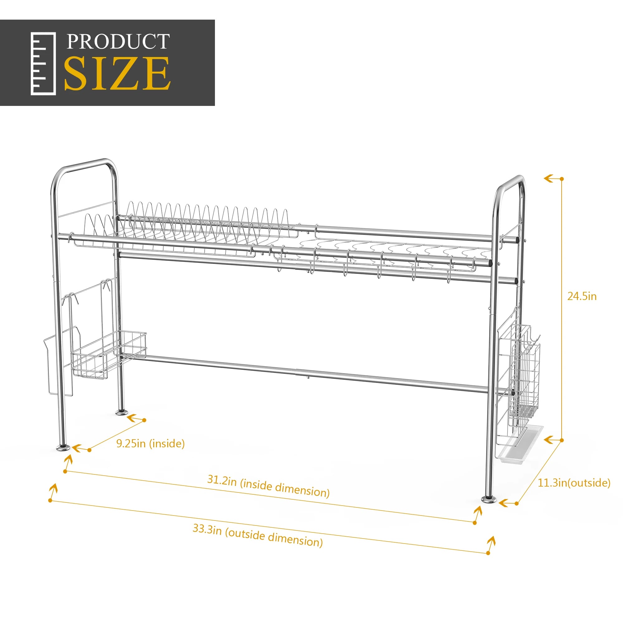 2Tier Dish Rack Stainless Steel