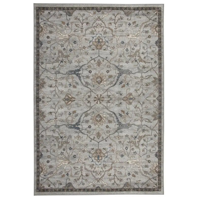 5'x7'6" Elegant Saffron Beige/Blue/Brown