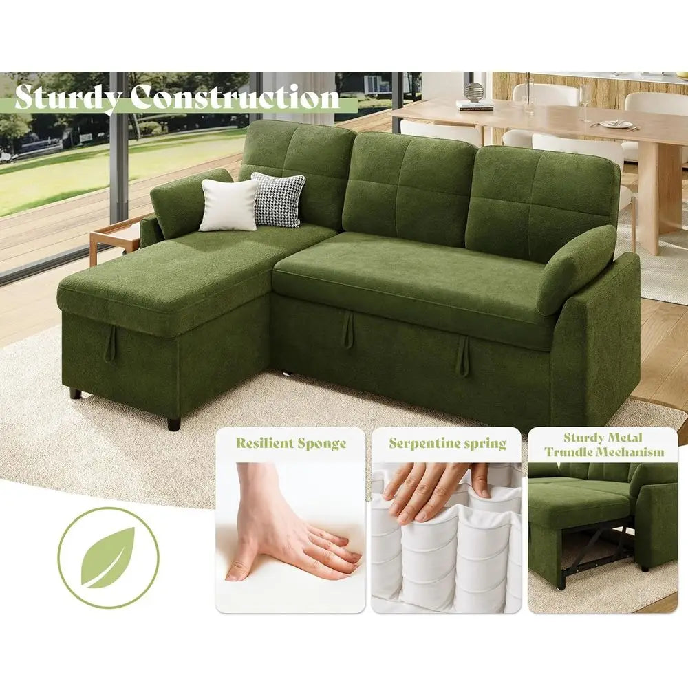 Storage Chaise Sleeper Sofa,