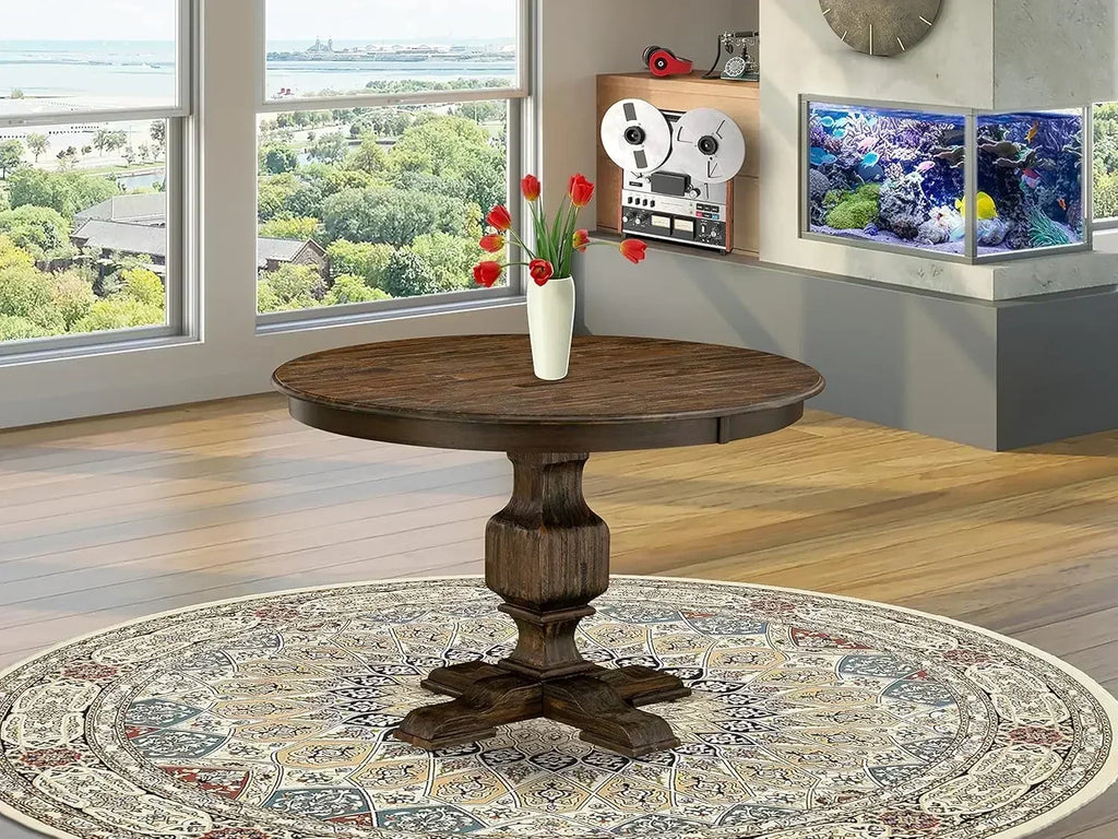 Round Wooden Table-Top Pedestal Base, 48x48