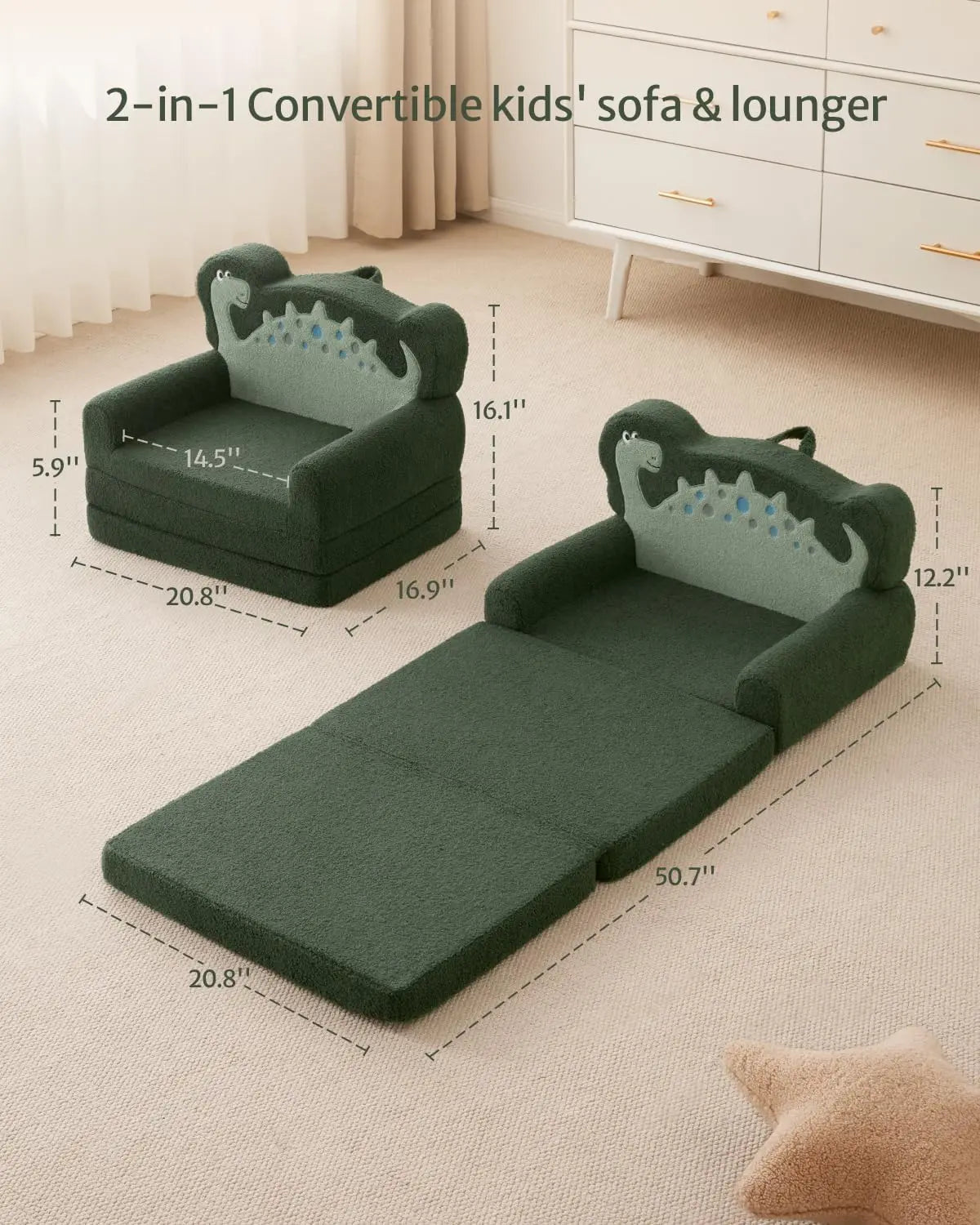 2-in-1 Soft Toddler Couch or Lounger