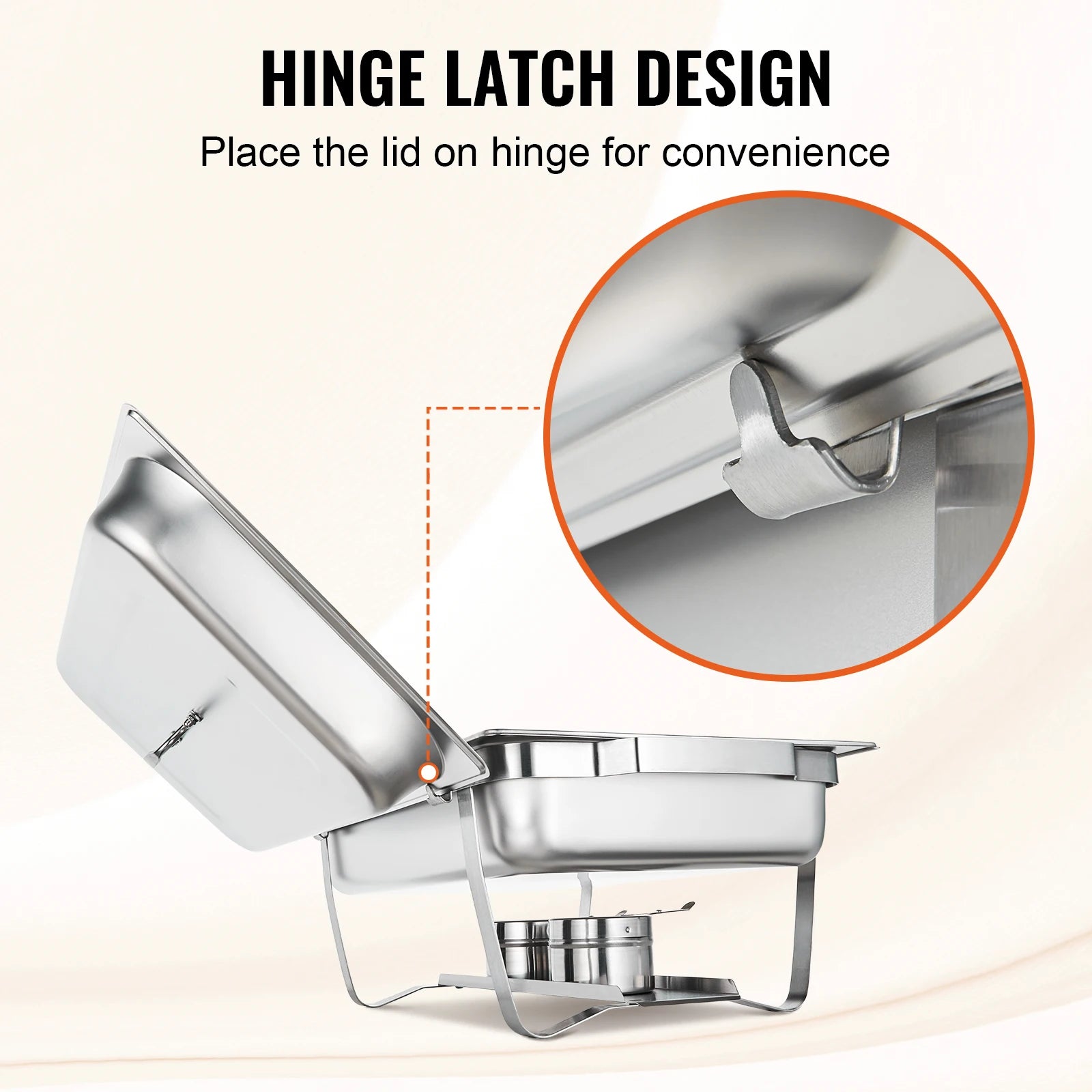 8QT Rectangle Chafing Dish 2/4/6 Packs W/Full Size Pans