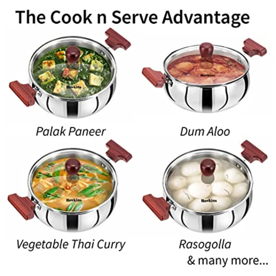 5 Litre Cook n Serve Handi Triply Stainless