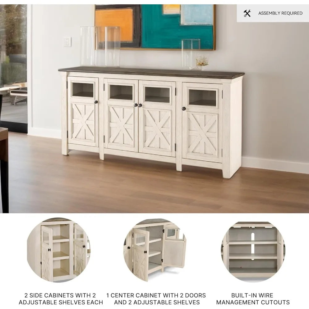 Farmhouse TV Stand, up to 72" TV