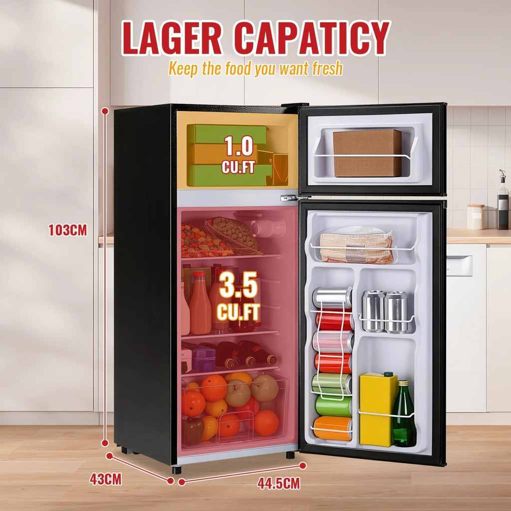 2.5/3.5/4.5 CF Fridge/Freezer, Double Door