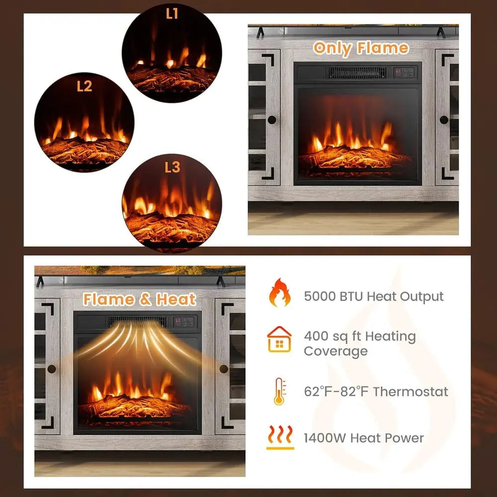 Electric Fireplace 18 Center, Remote/Thermostat