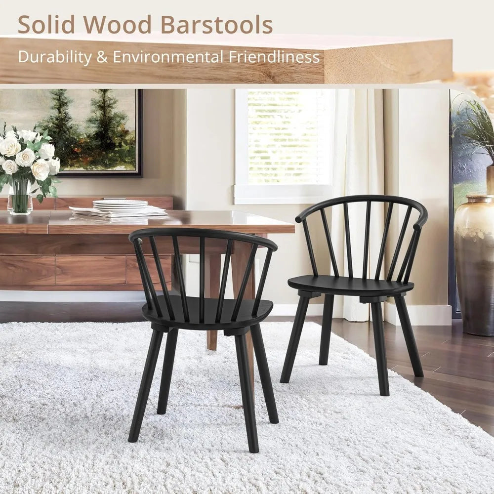 4 Black Farmhouse Semicircular Backrest