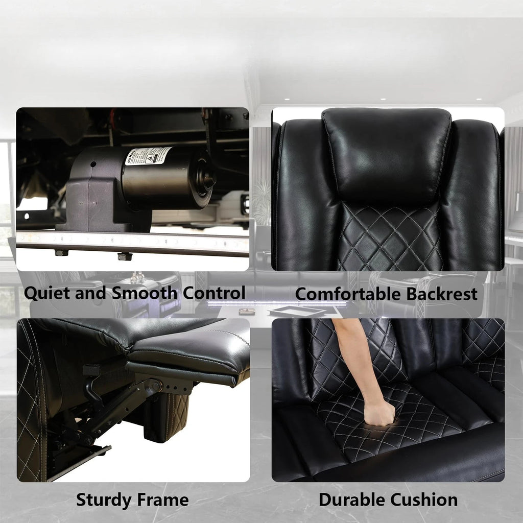 Leather Power Recliner Set W/LED